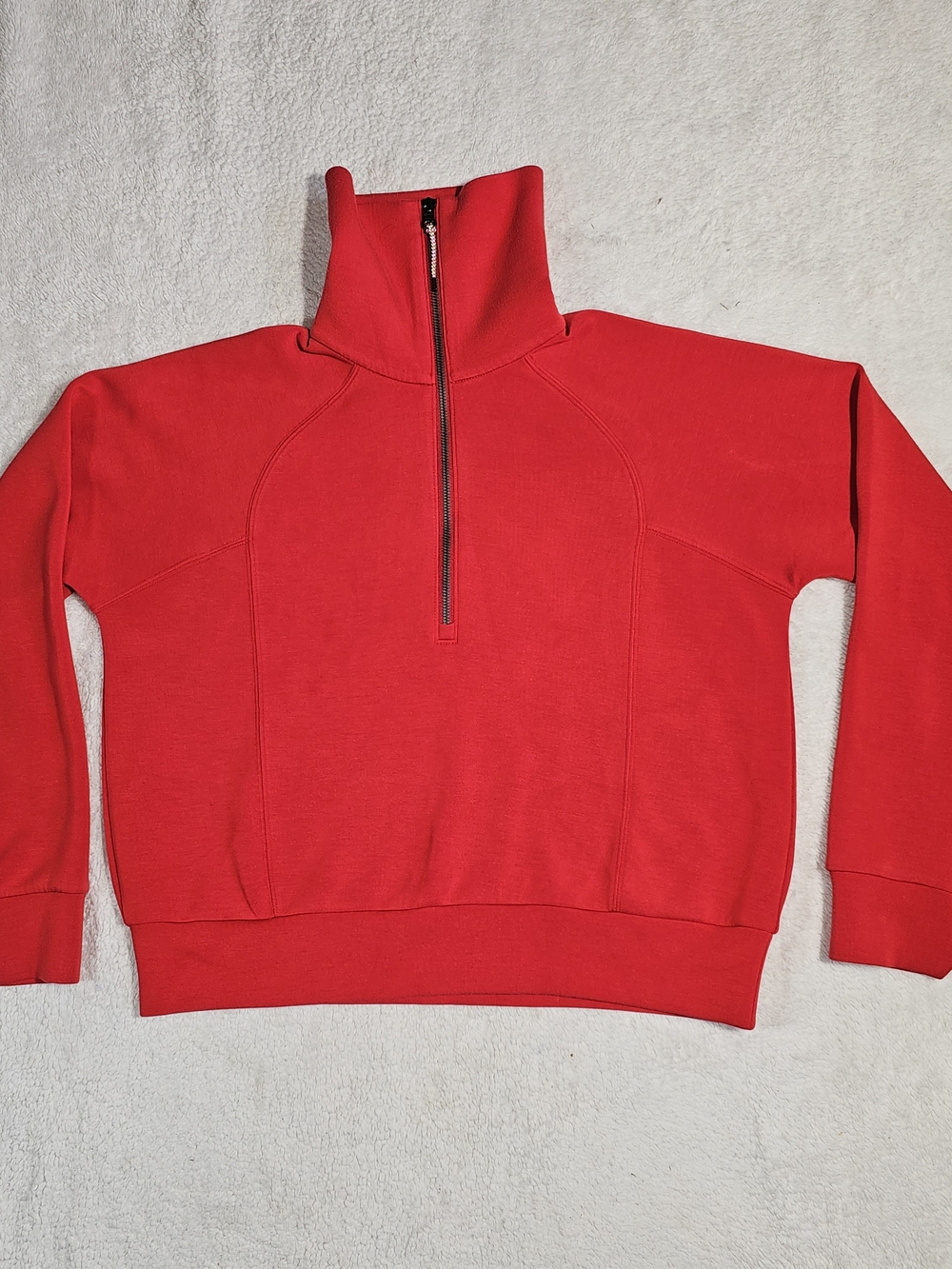 SPANX AirEssentials Half Zip sweatshirt in Red S